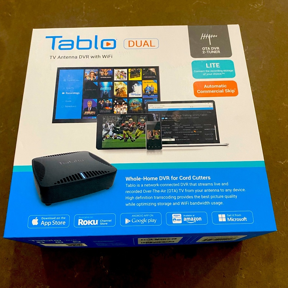Tablo Dual Over-The-Air [OTA] Digital Recorder [DVR] for Cord Cutters with WI-FI